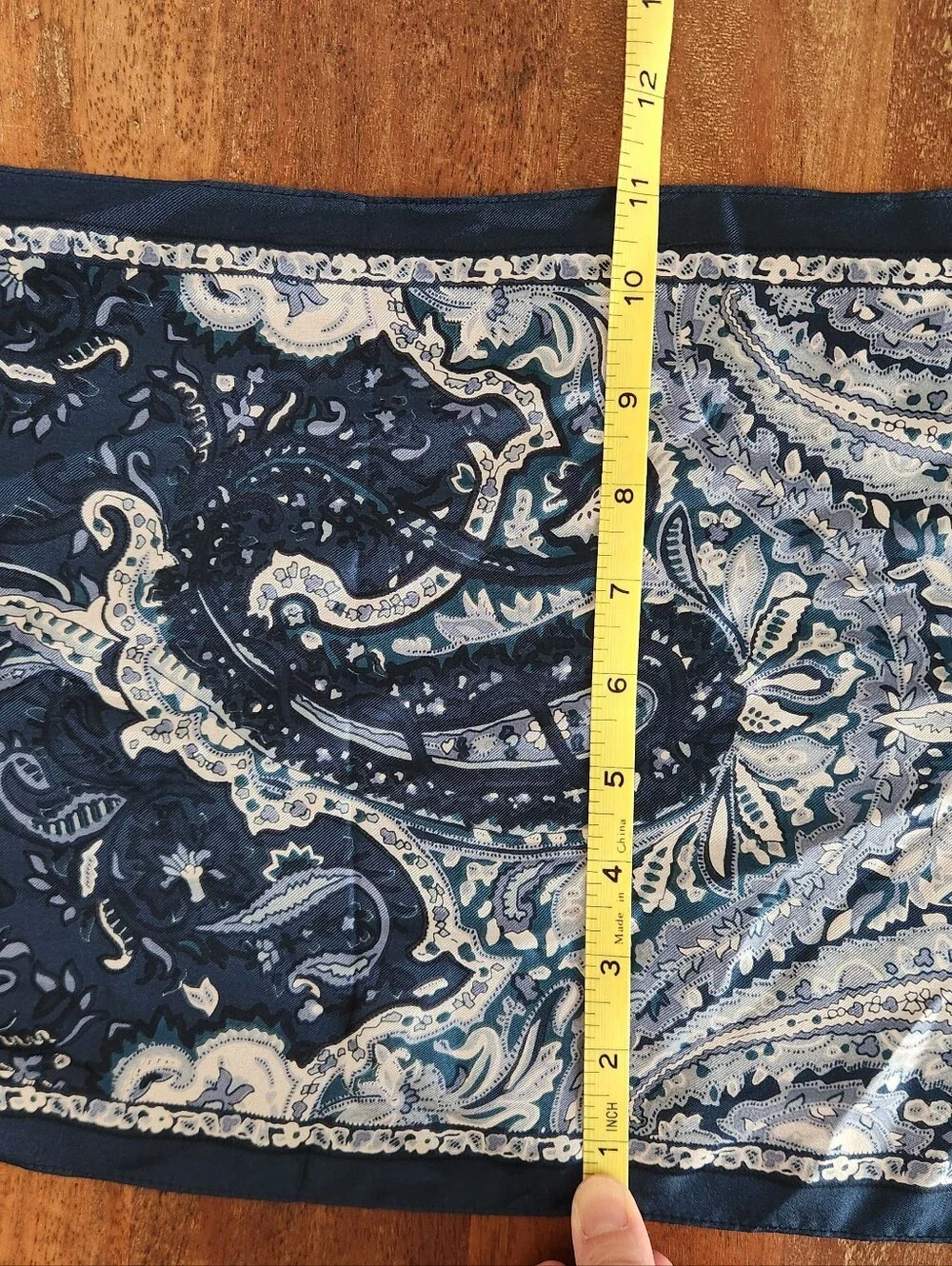 Lauren Ralph Lauren Navy and White Paisley Maxi Scarf
